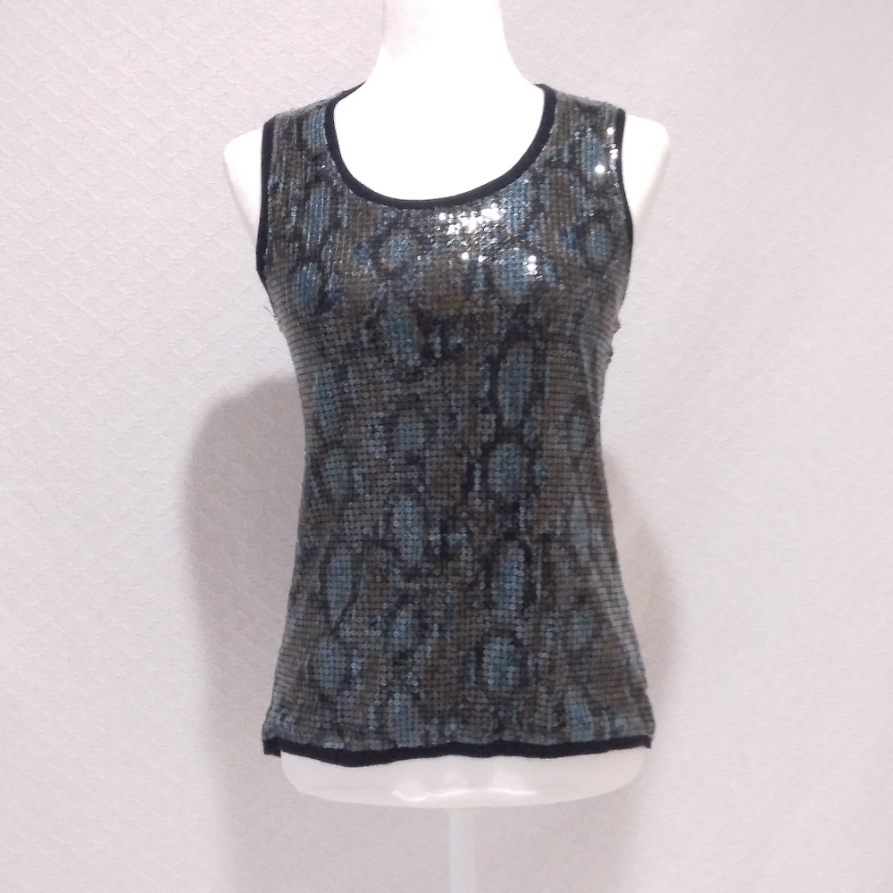 Verve Petite Sequin Sleeveless Top